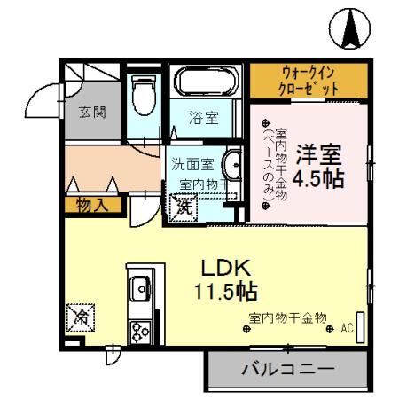 ルピナス21(1LDK/2階)の間取り写真