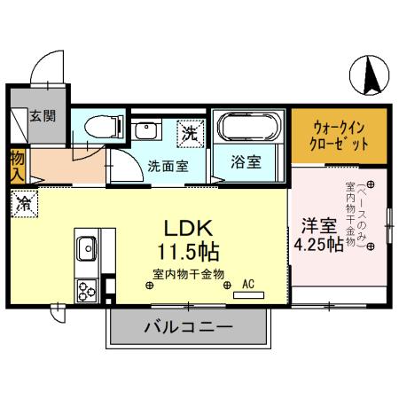 プラニダーナ(1LDK/2階)の間取り写真