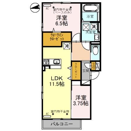 グランファード(2LDK/1階)の間取り写真