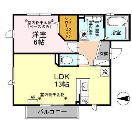 アビターレM(1LDK/3階)の間取り写真