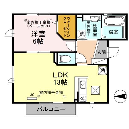 アビターレM(1LDK/1階)の間取り写真