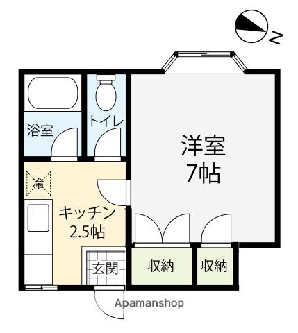 コーポ本多の森(1K/2階)の間取り写真