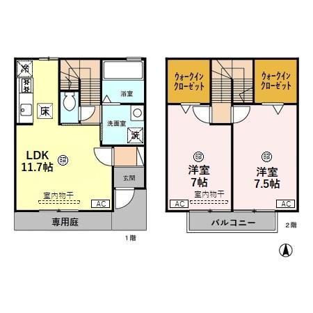 マニフィーク　Ｂ(2LDK)の間取り写真