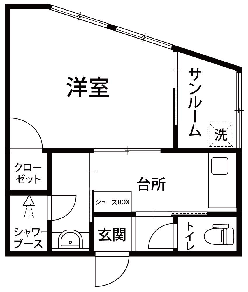 UNIBIANTESUEMACHI(1K/2階)の間取り写真