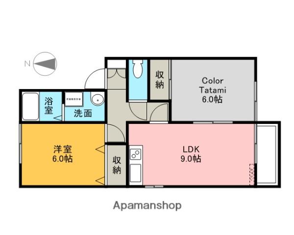 パルティール大領(2DK/2階)の間取り写真