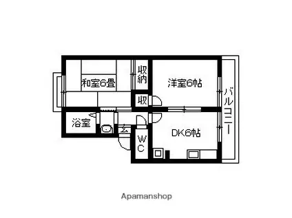プレジール福乃宮(2DK/1階)の間取り写真