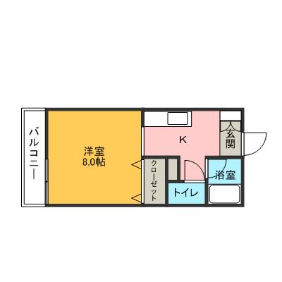 カンパーニュ(1K/3階)の間取り写真
