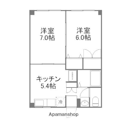 ドリームハウス串町Ⅲ棟(2K/2階)の間取り写真