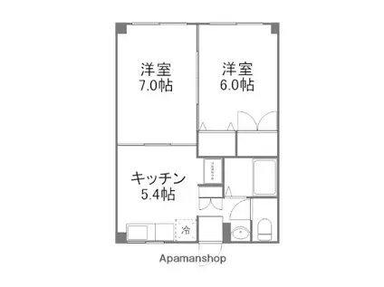 ドリームハウス串町Ⅲ棟(2K/2階)の間取り写真