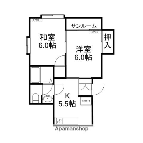 ファイブスクエア(2K/1階)の間取り写真