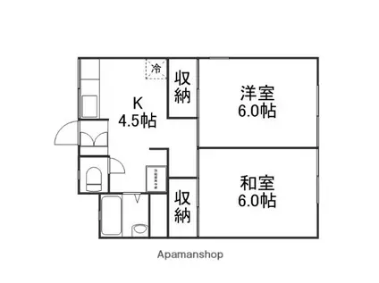 ファミールコーポ(2K/2階)の間取り写真