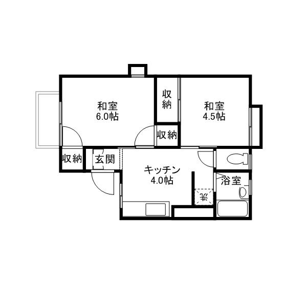 ハイム松が丘(2K/2階)の間取り写真