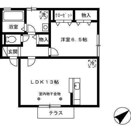ア・レーズ(1LDK/1階)の間取り写真