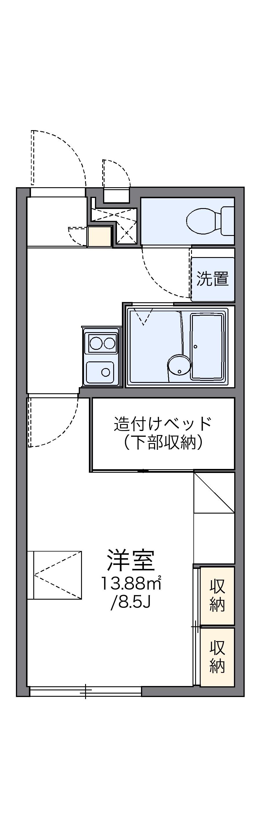レオパレスYOU(1K/2階)の間取り写真