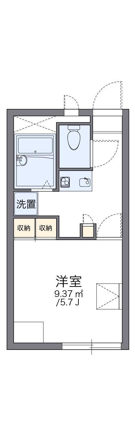 レオパレスシャミール矢田野(1K/1階)の間取り写真
