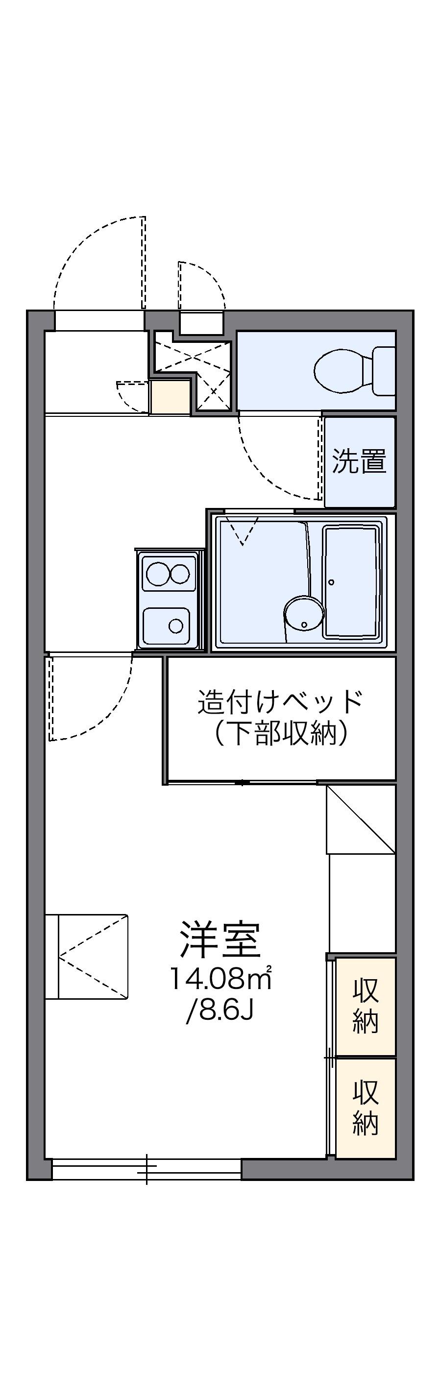 レオパレスコスモ(1K/1階)の間取り写真