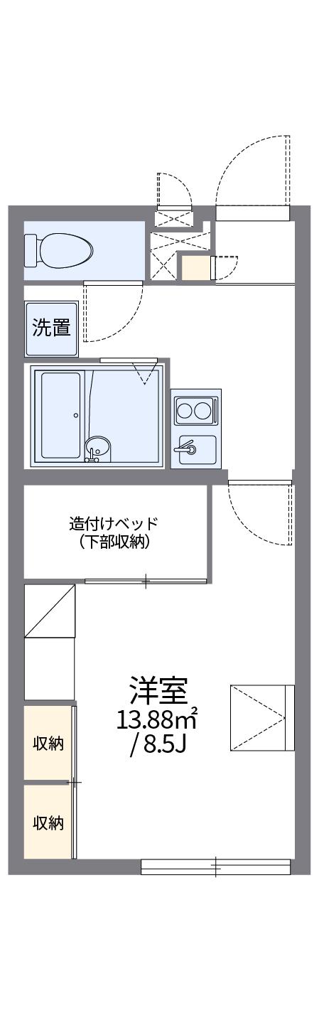 レオパレスサンハイム大浜(1K/2階)の間取り写真