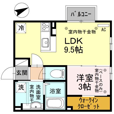 エミング小松(1LDK/2階)の間取り写真
