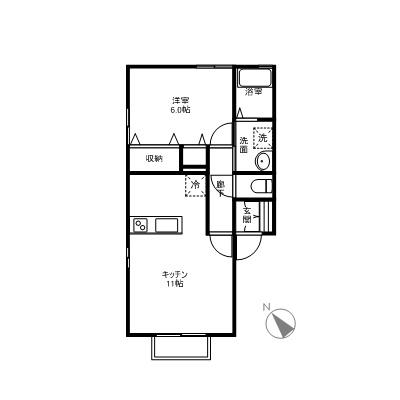 セジュールリアン(2K/2階)の間取り写真