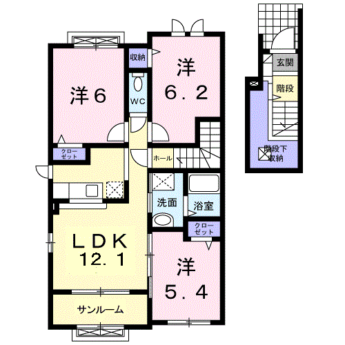 ソアブランセ(3LDK/2階)の間取り写真
