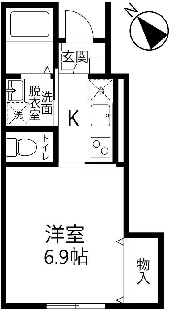 メゾン ド ヴェール(1K/1階)の間取り写真
