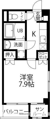 REI GRAN FIRST(1K/1階)の間取り写真