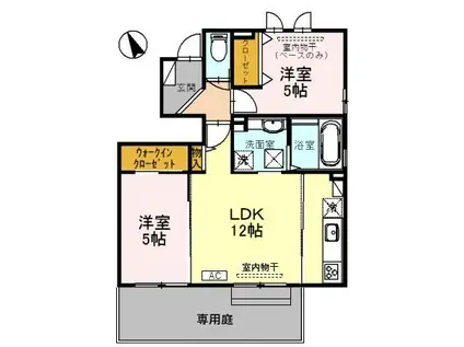 アヴェニールローザ Ⅱ(2LDK/1階)の間取り写真