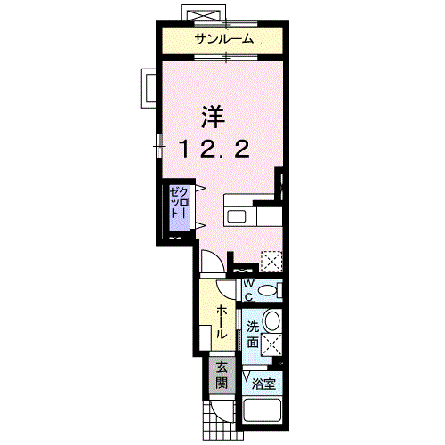 スイート(ワンルーム/1階)の間取り写真