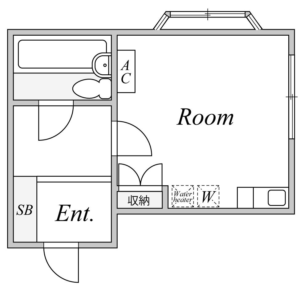 DETOM-1(ワンルーム/3階)の間取り写真