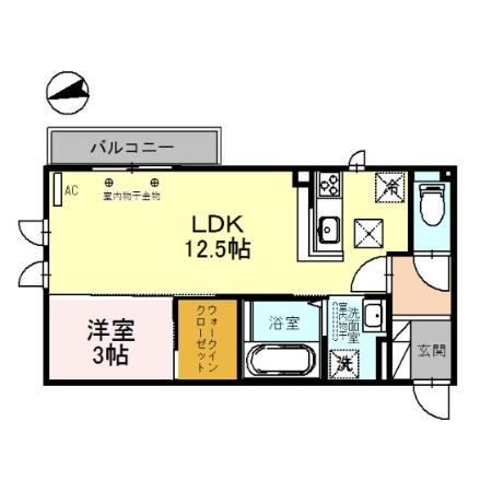 セリリアⅡ(1LDK/1階)の間取り写真