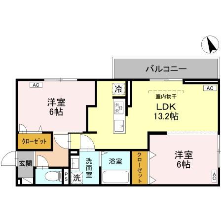 ROSALIDE ロザリード(2LDK/3階)の間取り写真