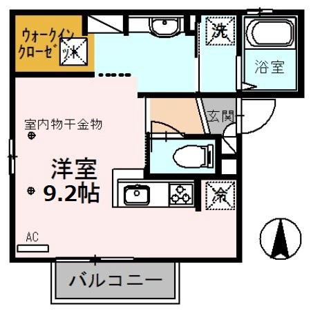 COCO(ワンルーム/1階)の間取り写真