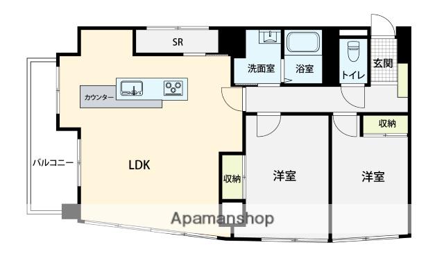 メリディアンコート(2LDK/3階)の間取り写真