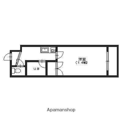 ガーデンハイム扇町(1K/2階)の間取り写真