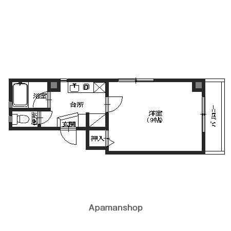 ルポワン長田(1K/3階)の間取り写真