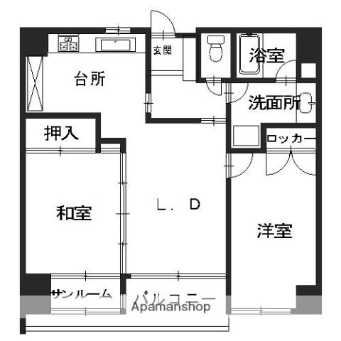 プラバ26(2LDK/8階)の間取り写真