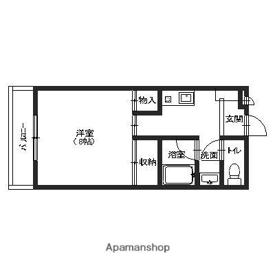 ウエストハイツ(1K/3階)の間取り写真