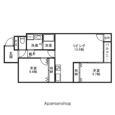 フォレスト26(2LDK/4階)の間取り写真