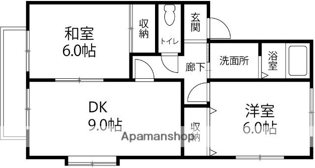 クライン・インデル21(2DK/1階)の間取り写真