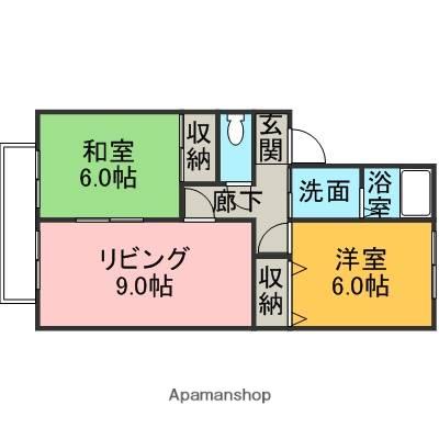 クライン・インデル21(2DK/1階)の間取り写真