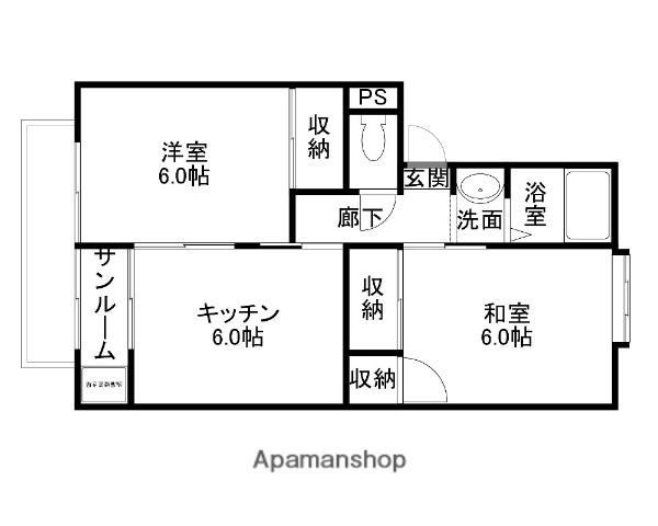 メゾン・F(2DK/1階)の間取り写真