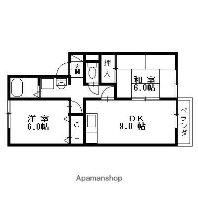 グラン・シャリオ(2DK/2階)の間取り写真