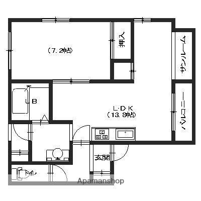 ウエストポイント21(1LDK/3階)の間取り写真