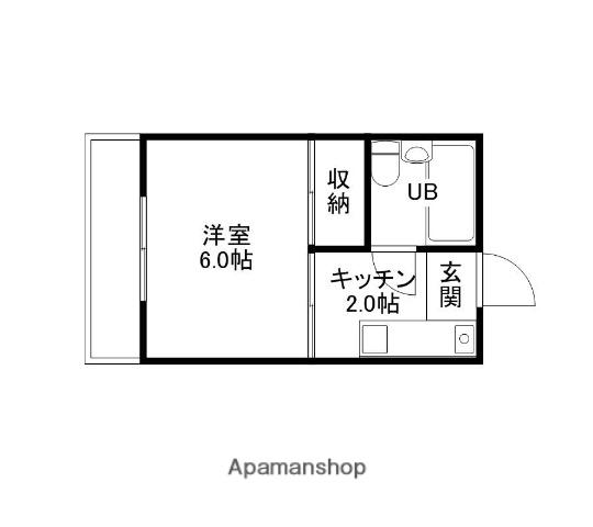 グリーンミント(1K/2階)の間取り写真