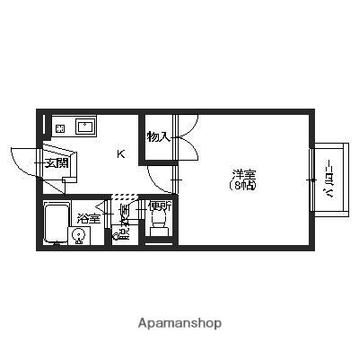 パンシオン北町(1K/1階)の間取り写真