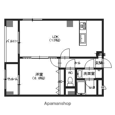 グランムーブル(1LDK/8階)の間取り写真