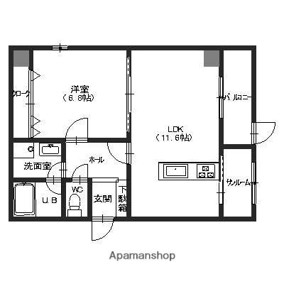グランムーブル(1LDK/8階)の間取り写真