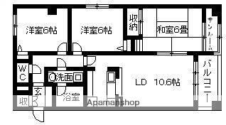 クレアールむさし野(3LDK/4階)の間取り写真