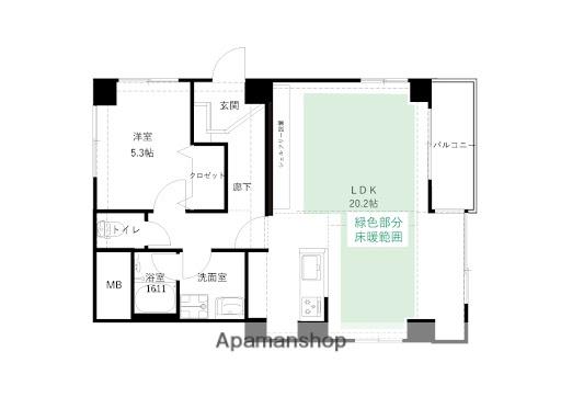 LUCK(1LDK/2階)の間取り写真