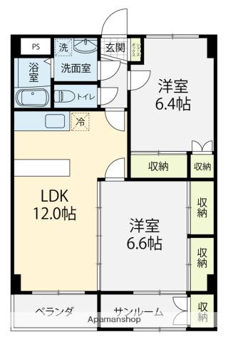 リアライズ金沢西Ⅰ(2LDK/3階)の間取り写真